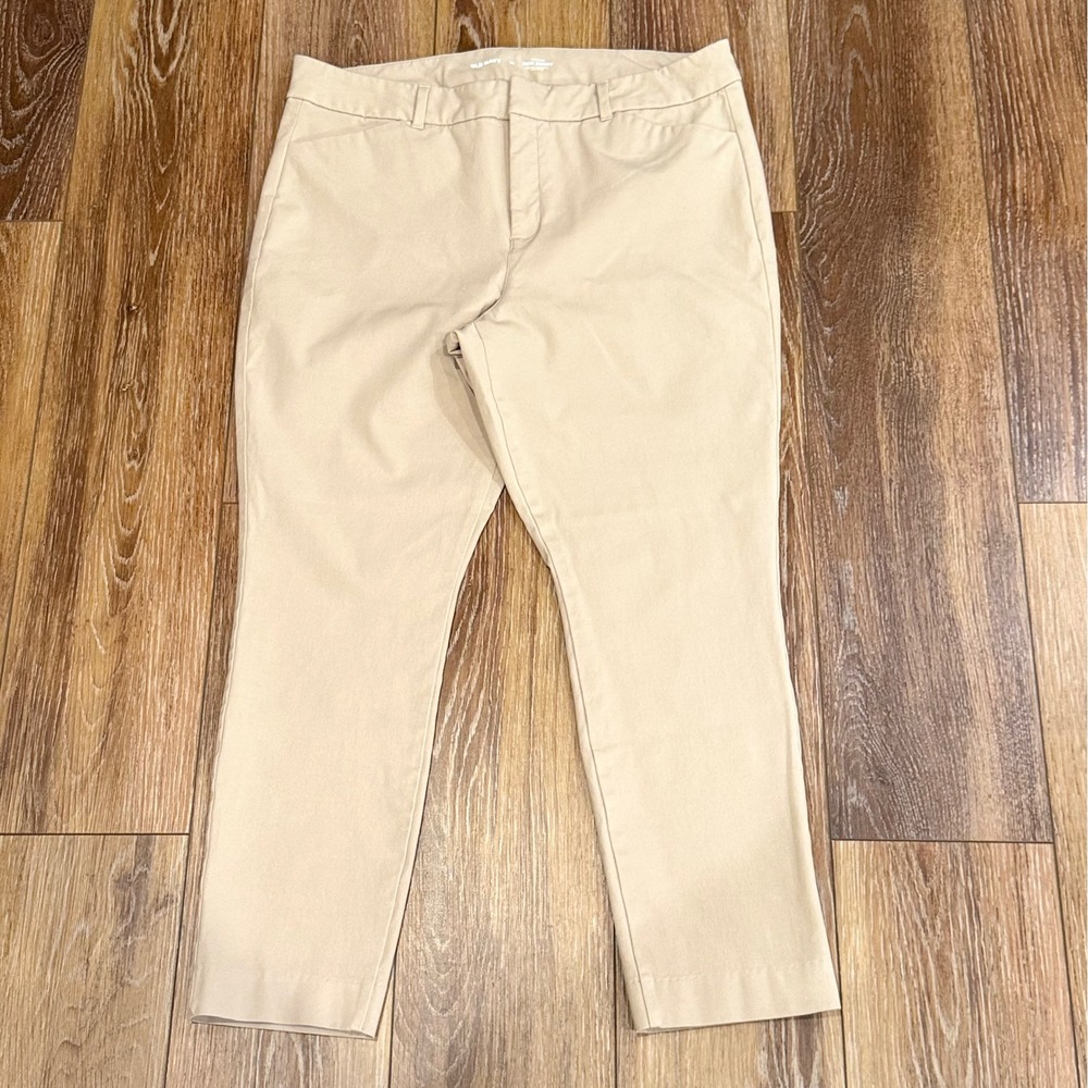 Old Navy High-Rise Pixie Skinny Pants Khaki Tan Size 16 Business Casual Ankle